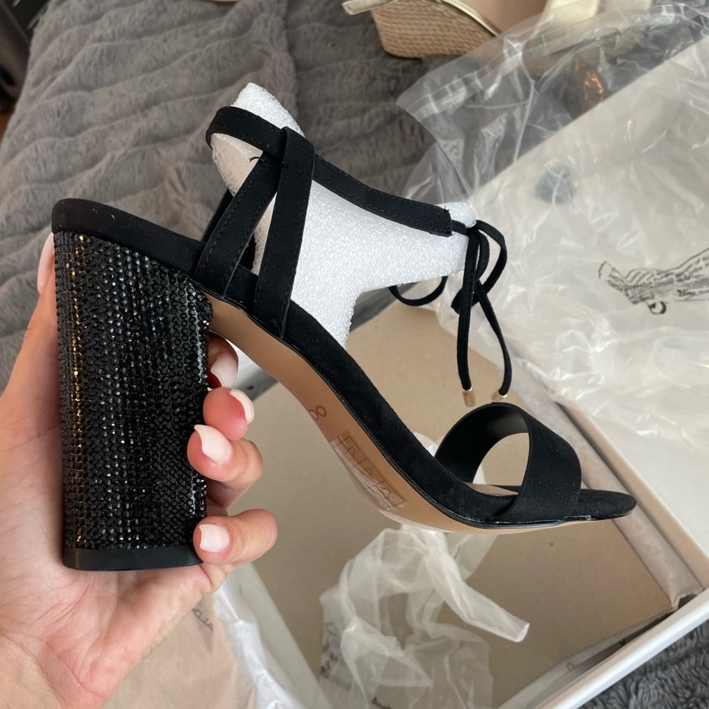 Brand New Aldo Black Heel Sequence Strappy